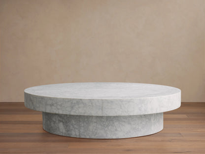 Cinzia Stone Round Coffee Table in Carrara