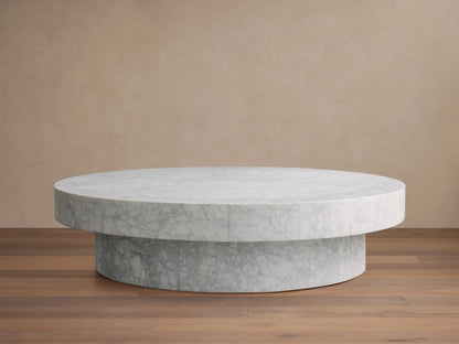 Cinzia Stone Round Coffee Table in Carrara