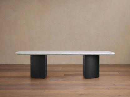 Dark brown marble coffee table top with a rectangular, smooth surface. Features natural veining and unique patterns in lighter shades.