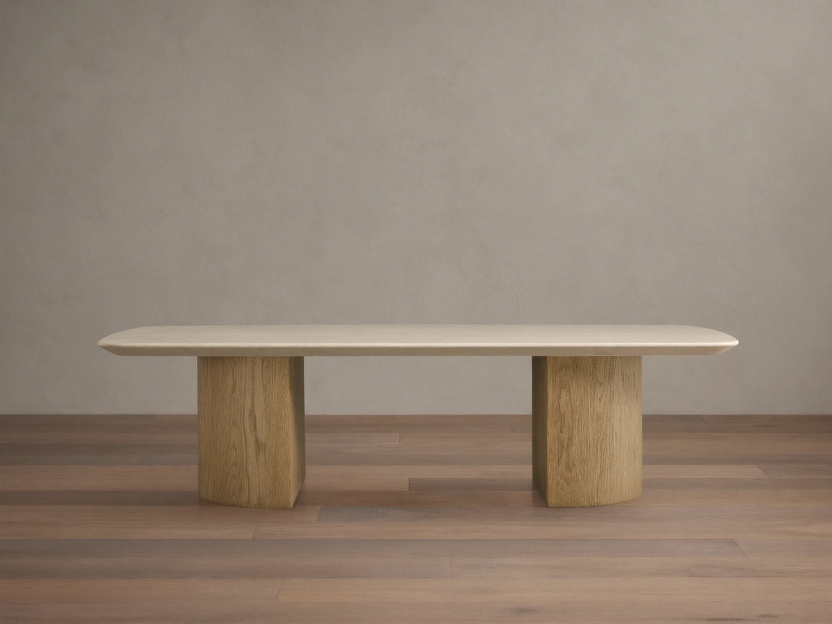 Saint Germain Stone Coffee Table with Dauphine Base