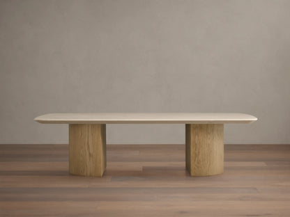 Saint Germain Stone Coffee Table with Dauphine Base