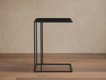 Mills 18" C-Table in Black Marquina and Matte Black (1 of 5)