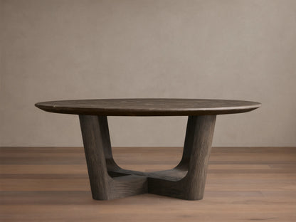 Saint Germain Round Stone Coffee Table with Rennes Base