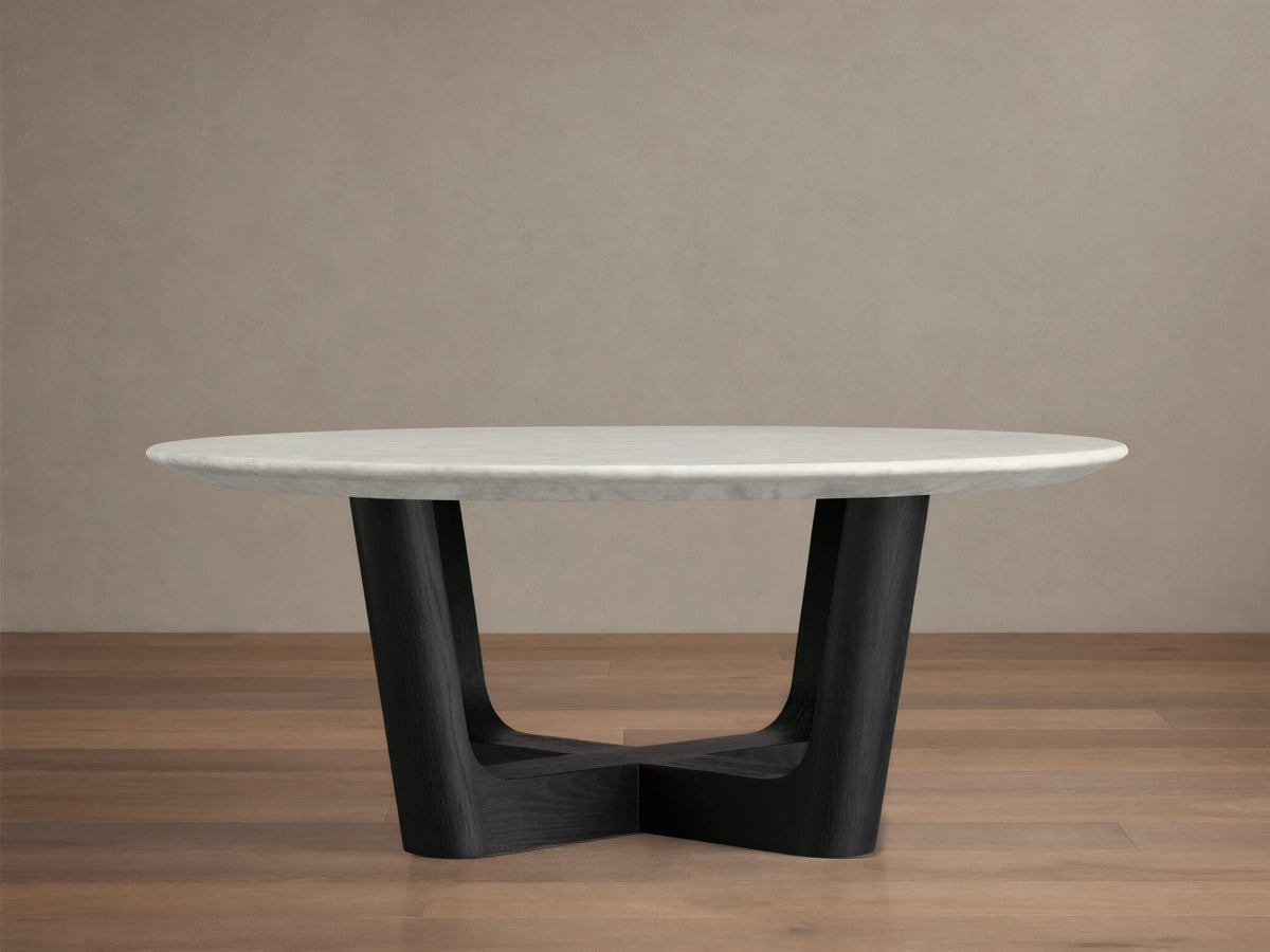 Saint Germain Round Stone Coffee Table with Rennes Base