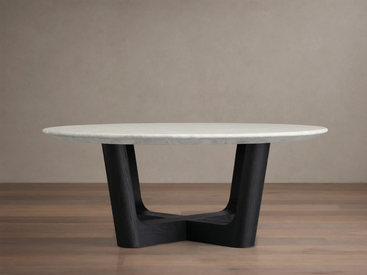 Saint Germain Round Stone Coffee Table with Rennes Base