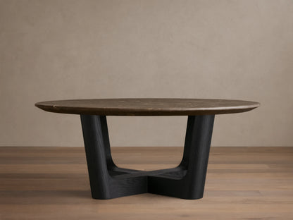 Saint Germain Round Stone Coffee Table with Rennes Base