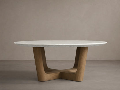 Saint Germain Round Stone Coffee Table with Rennes Base