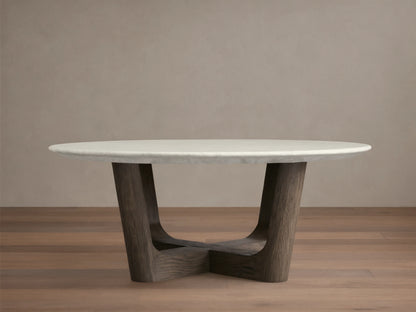 Saint Germain Round Stone Coffee Table with Rennes Base