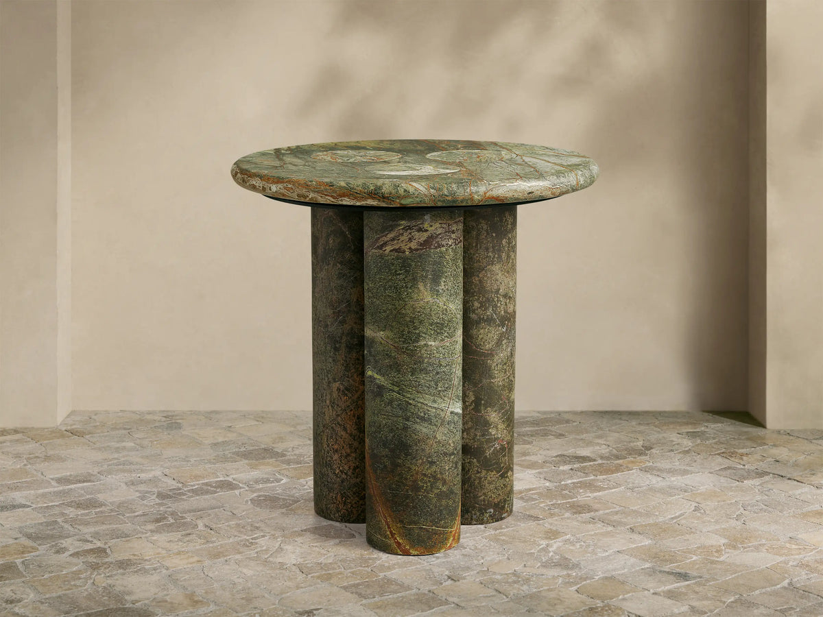 Serafin 20" Outdoor Compatible Round End Table in Green Forest (1 of 4)