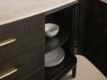 Danny 60" Cabinet in Ebony with Cream Marble Top (4 of 4)