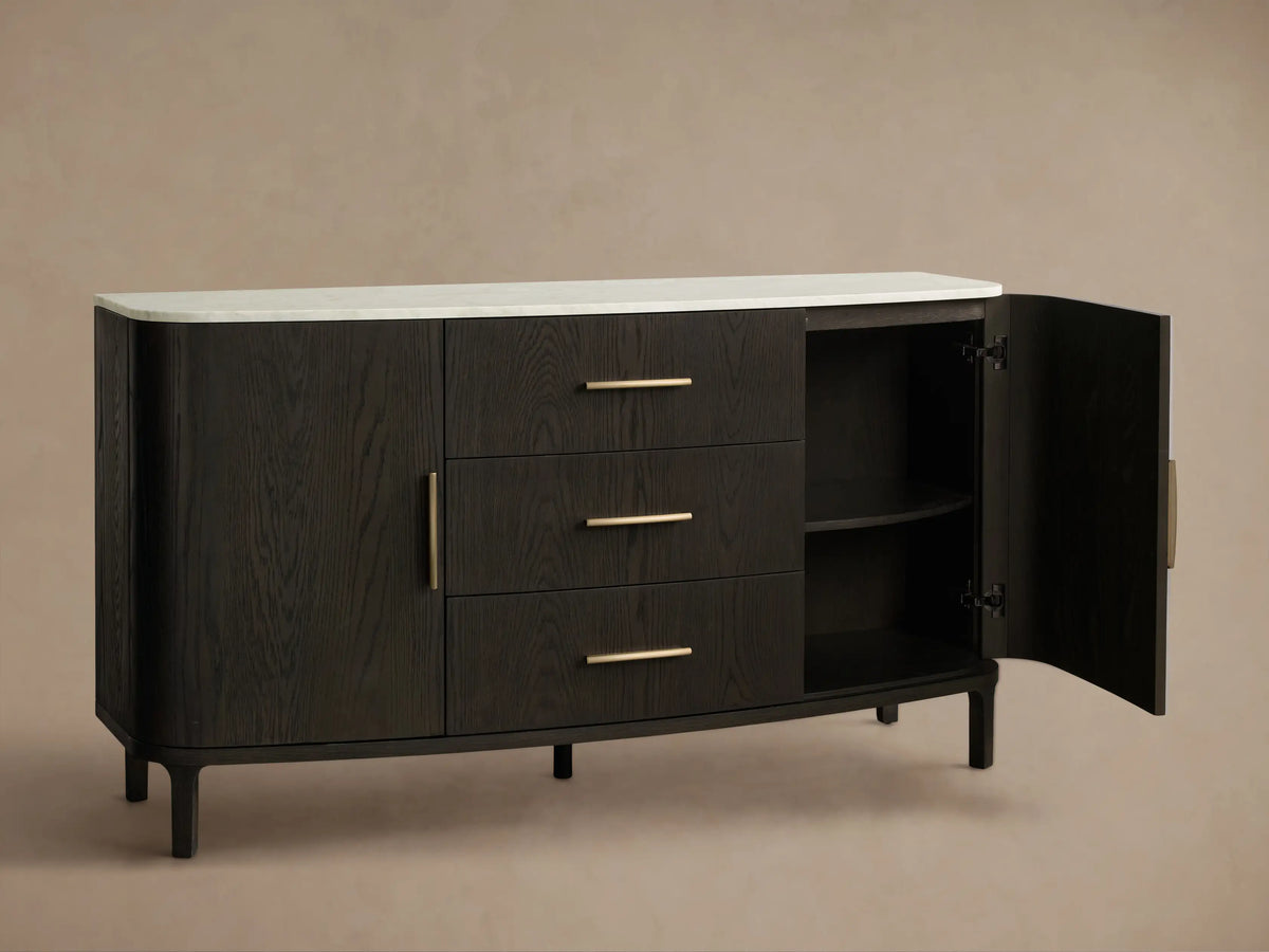 Danny 60" Cabinet in Ebony with Carrara Top (2 of 4)