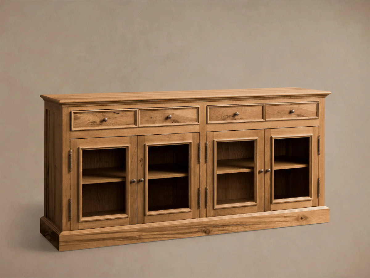 Kensington 75" Glass Door Buffet in Reclaimed Light French Oak (2 of 5)