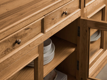 Kensington 75" Glass Door Buffet in Reclaimed Light French Oak (4 of 5)