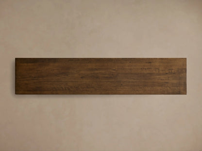 Close-up of the dark brown wood grain on the Stefania Four-Door Buffet.