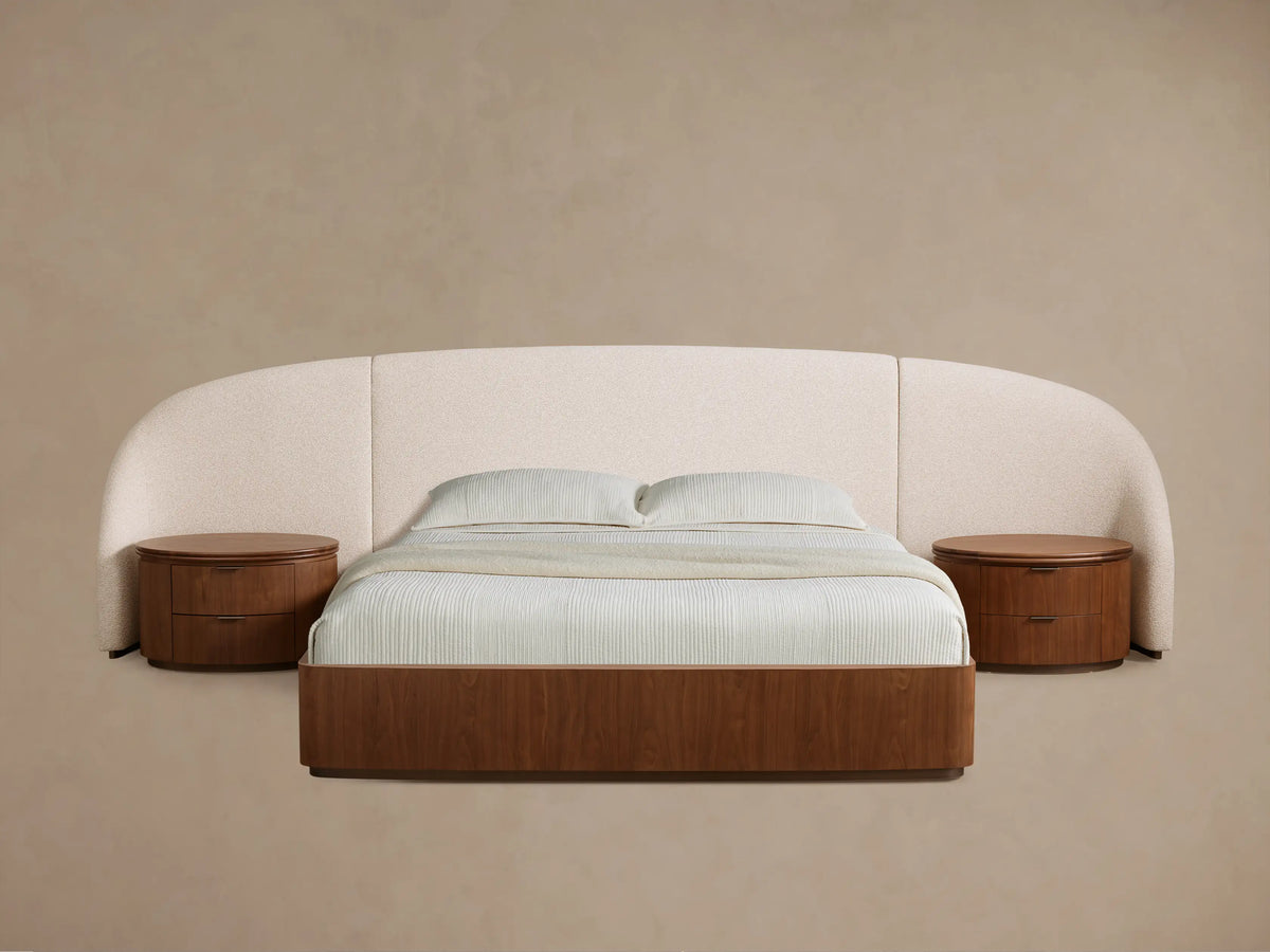 Caden 45.75" Extended King Bed in Walnut and Adilon Latte (2 of 6)