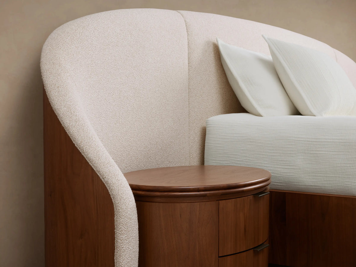 Caden 45.75" Extended King Bed in Walnut and Adilon Latte (1 of 6)