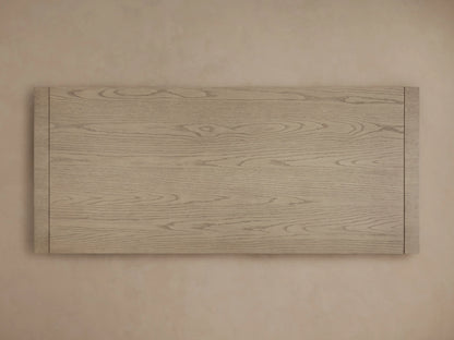 Rectangular Bodhi Writing Desk panel, light wire-brushed white oak with visible natural wood grain, seen from a top-down angle.