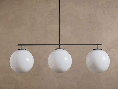 Wescott 54" Linear Chandelier in Bronze with Milk Globes (4 of 4)