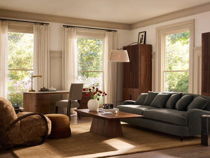 Omari Arc Floor Lamp in Bronze with Beige Ruffle Shade (3 of 5)
