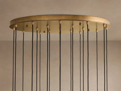 Colleena 36" Round Chandelier with Hammered Glass in Brass (4 of 4)