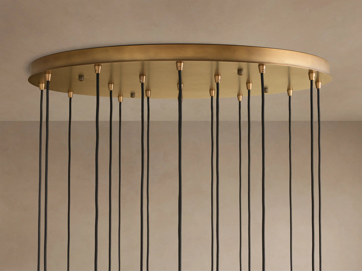 Colleena 36" Round Chandelier with Fluted Glass in Brass (4 of 4)