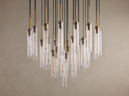 Colleena 48" Round Chandelier with Hammered Glass in Brass (4 of 4)