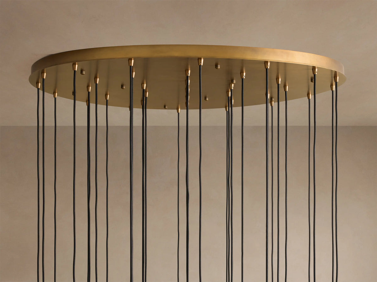 Colleena 48" Round Chandelier with Hammered Glass in Brass (2 of 4)