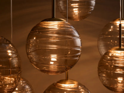 Casen 43" Round Chandelier in Brass with Brown Sugar Globes (3 of 4)