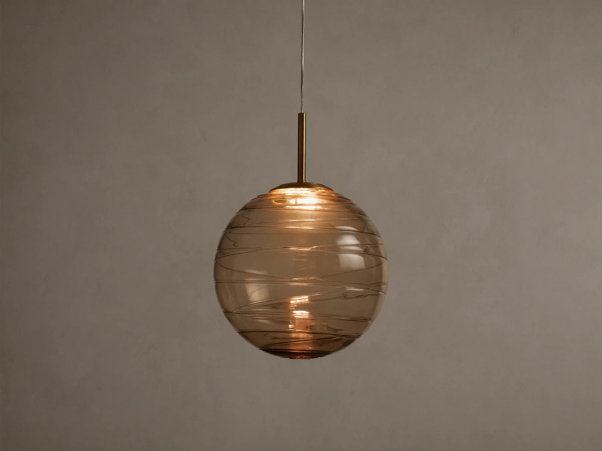 Casen Pendant in Brass with Brown Sugar Globes (1 of 4)