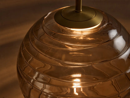 Casen Pendant in Brass with Brown Sugar Globes (2 of 4)