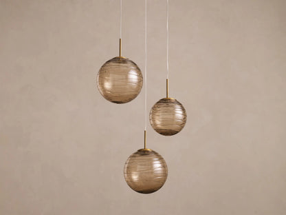 Casen 20" Round Chandelier in Brass with Brown Sugar Globes (2 of 5)
