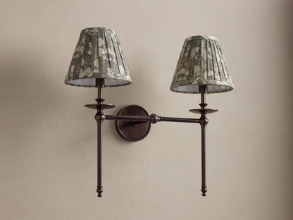Winslow 2 Light Wall Sconce in Bronze with Green Shade (1 of 3)