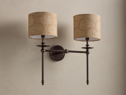 Winslow 2 Light Wall Sconce in Bronze with Orange Shade (2 of 3)