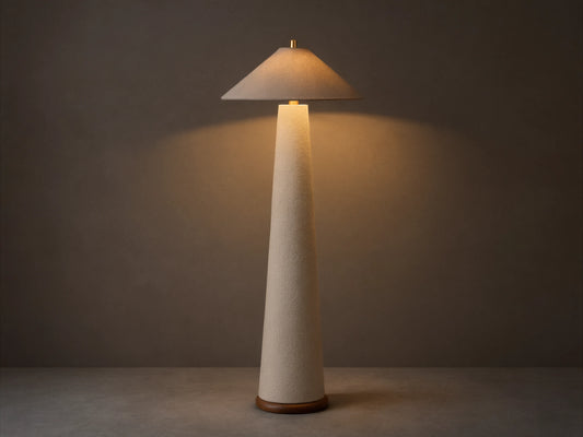Ombra Floor Lamp in White Boucle (1 of 3)