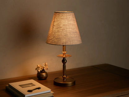 Winslow Accent Table Lamp in Brass with Flax Shade (3 of 3)