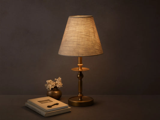 Winslow Accent Table Lamp in Brass with Flax Shade (3 of 3)