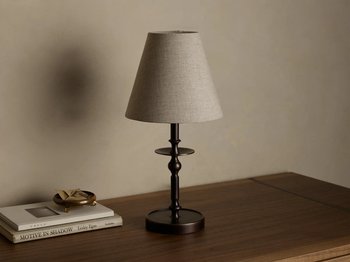 Winslow Accent Table Lamp in Bronze with Flax Shade (3 of 3)