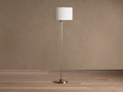 Glass Column Floor Lamp in Brass (1 of 4)