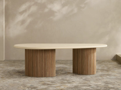 Alesso Outdoor Dining Table in Limestone