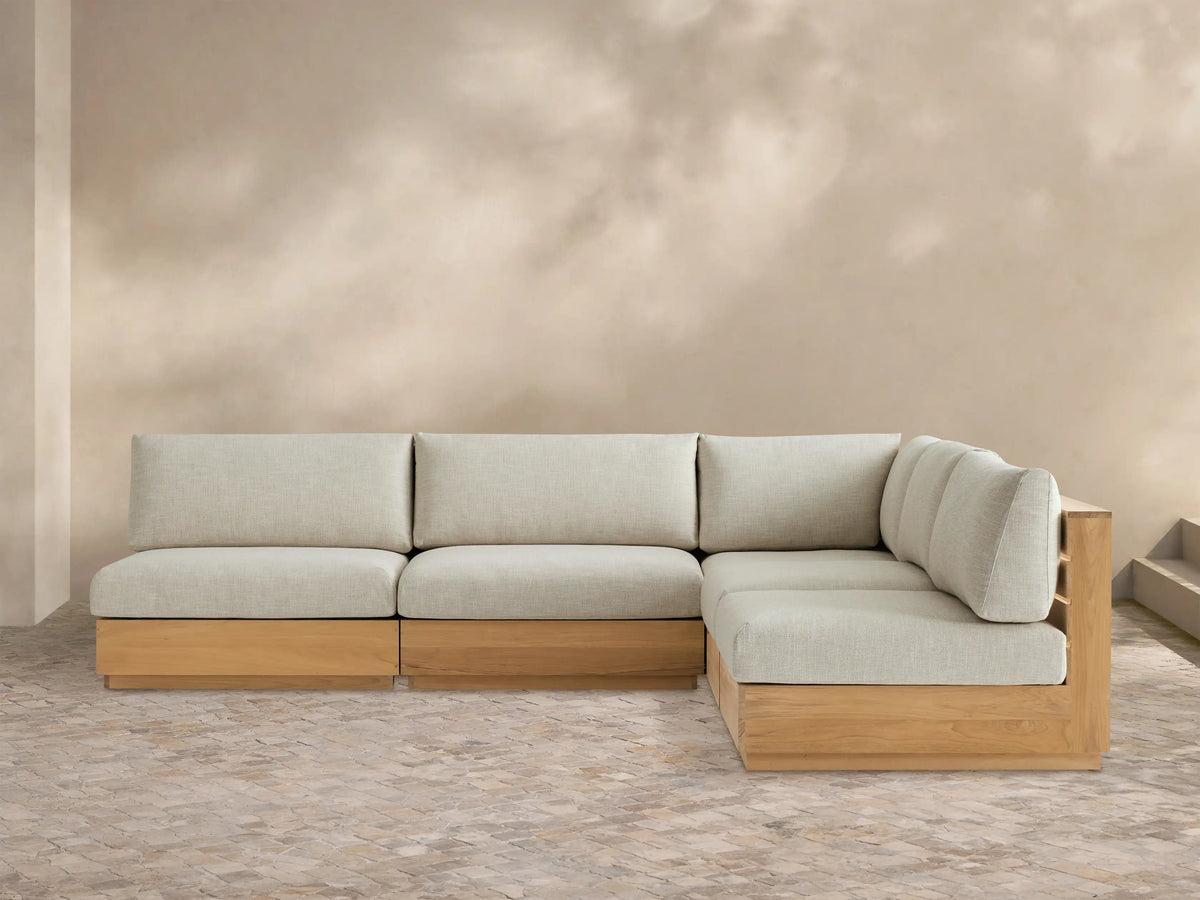 Bal Harbour Outdoor Teak Five-Piece Sectional