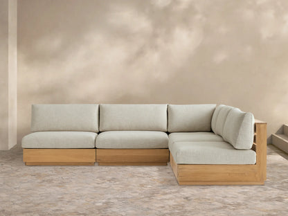 Bal Harbour Outdoor Teak Five-Piece Sectional