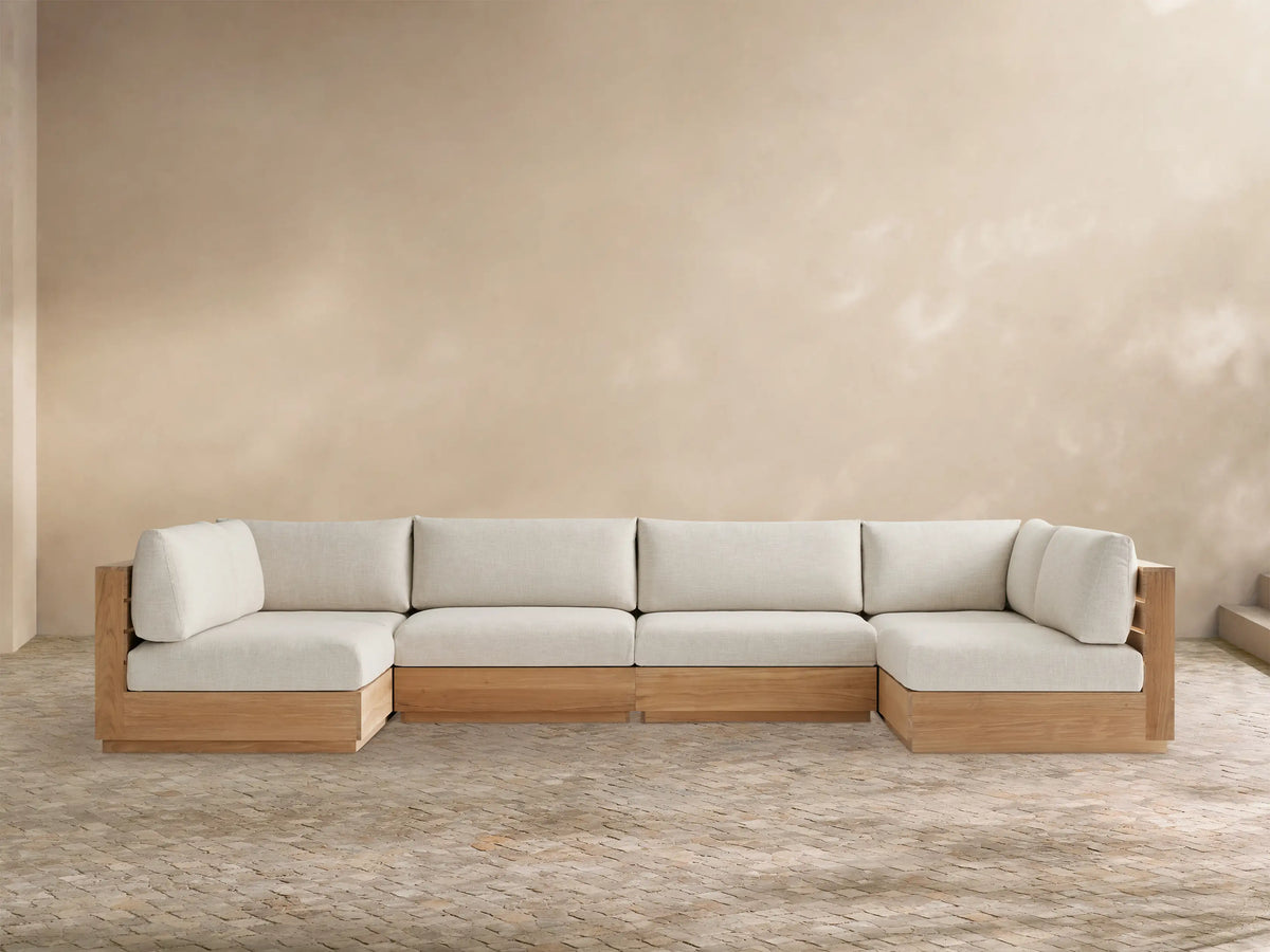 Bal Harbour Outdoor Teak Six-Piece Sectional
