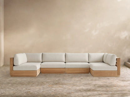Bal Harbour Outdoor Teak Six-Piece Sectional