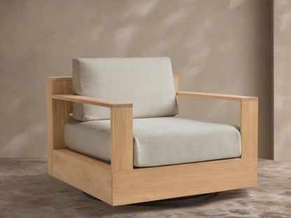 Bal Harbour Outdoor Teak Swivel Chair