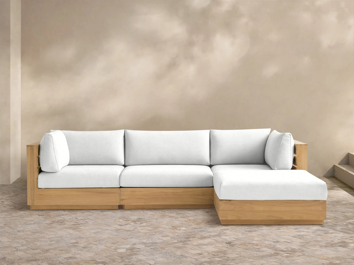 Bal Harbour Outdoor Teak Four-Piece Sectional