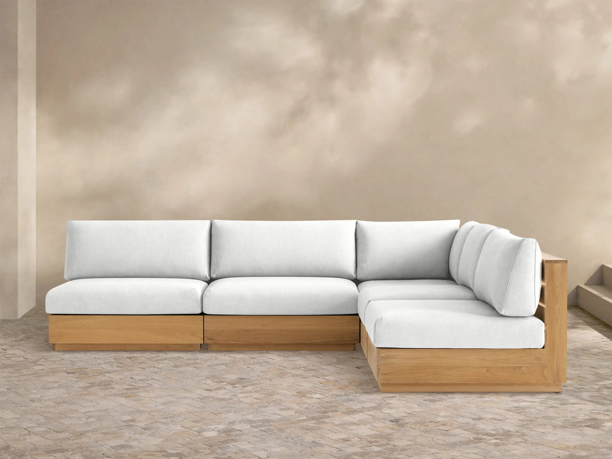 Bal Harbour Outdoor Teak Five-Piece Sectional