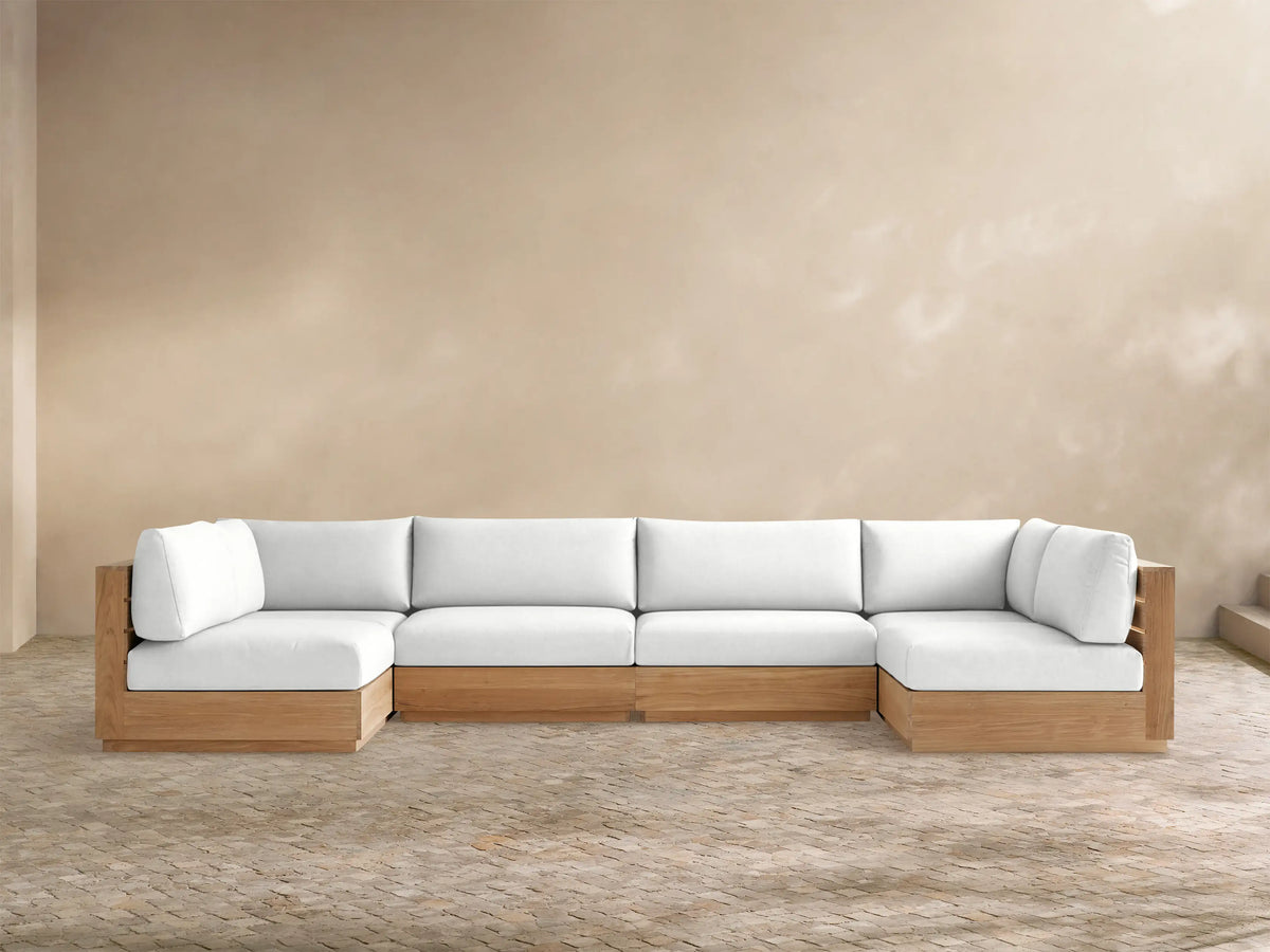 Bal Harbour Outdoor Teak Six-Piece Sectional