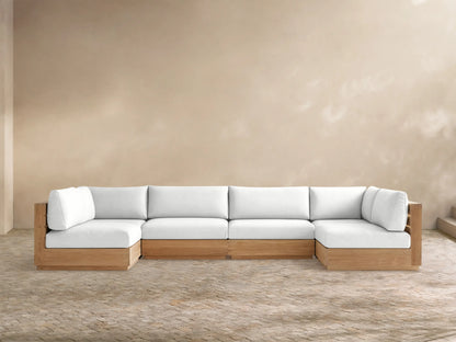 Bal Harbour Outdoor Teak Six-Piece Sectional