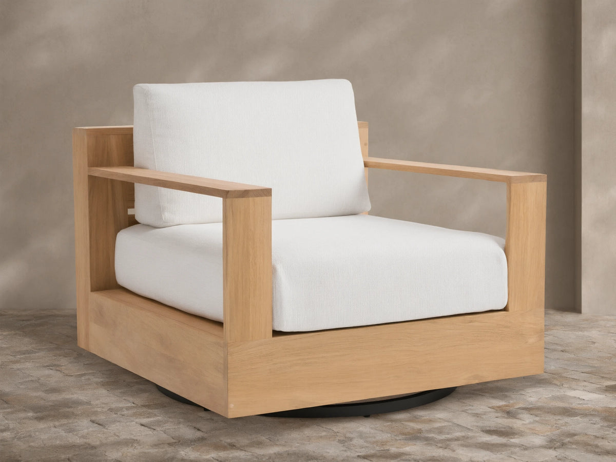 Bal Harbour Outdoor Teak Swivel Chair
