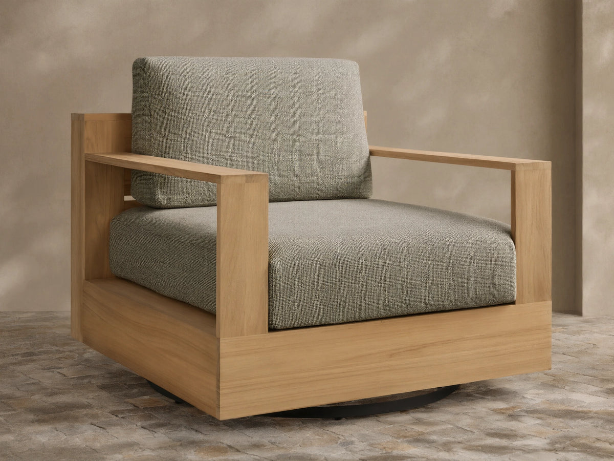 Bal Harbour Outdoor Teak Swivel Chair